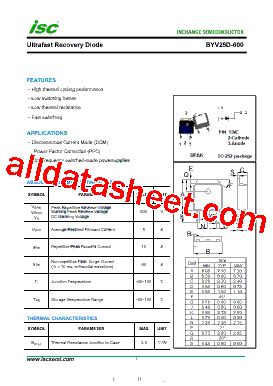 Byv D Datasheet Pdf Inchange Semiconductor Company Limited