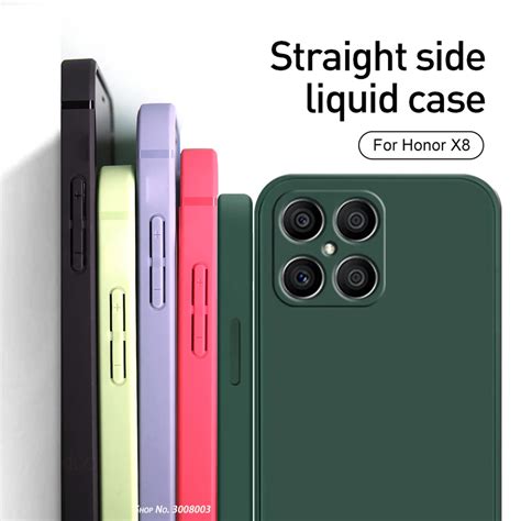 Funda Trasera De Silicona L Quida Cuadrada Suave Para Honor X