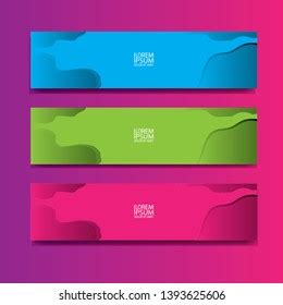 Set Modern Colorful Banner Template Banner Stock Vector Royalty Free