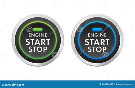 Car Engine Start Stop Button. Starting and Stopping Switch for Motor ...