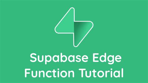 Supabase Edge Function Tutorial YouTube