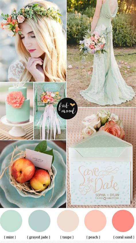 Sage green and peach wedding theme ideas | Coral wedding colors ...