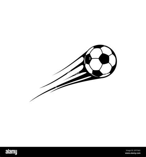 Flying soccer ball isolated football in motion. Vector movement of ball ...