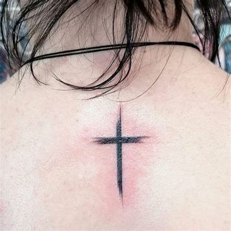 Plain Cross Tattoos On Neck