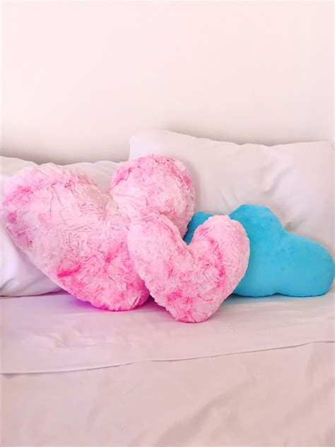 Heart Shaped Pillow Pink Heart Pillow Fluffy Heart Pillow | Etsy