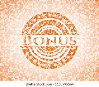 Bonus Abstract Orange Mosaic Emblem Stock Vector Royalty Free