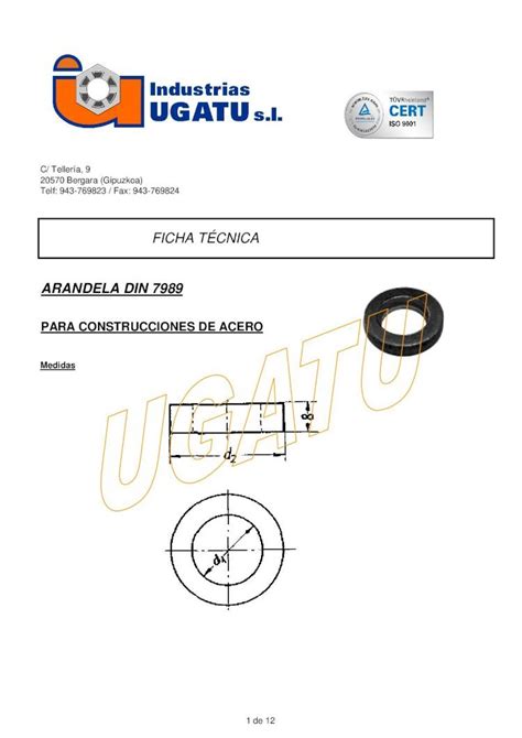 PDF FICHA T CNICA ARANDELA DIN 7989 INDUSTRIAS UGATU 7989 Pdf