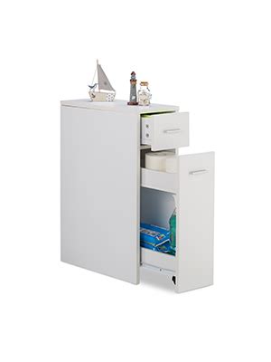 Relaxdays Mobile Salvaspazio Alto Stretto Cassetti Bagno Cucina