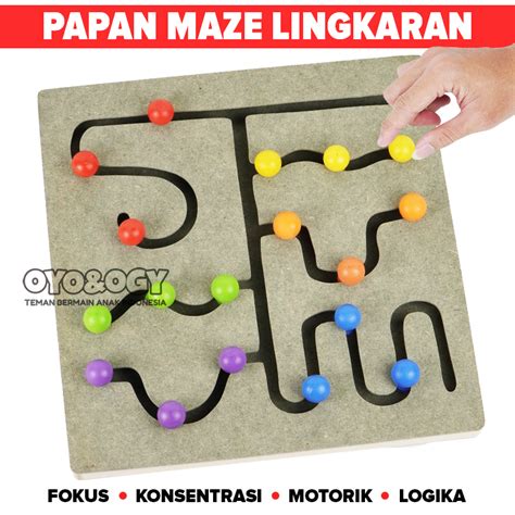 Jual Mainan Edukasi Kayu Anak Papan Alur Alat Bantu Peraga Motorik Game