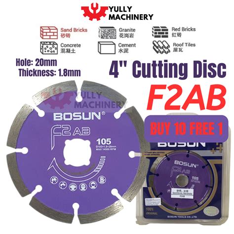 Buy10Free1 BOSUN 4 Inch Cutting Disc Diamond Wheel F2AB For Sand