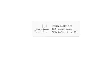 Monogram Wedding Invitation Simple Address Labels | Zazzle