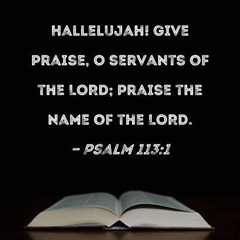 Psalm 1131 Hallelujah Give Praise O Servants Of The Lord Praise The