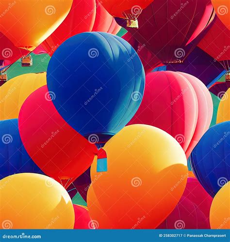 Many Colorful Balloons On The Sky Seamless Stock Illustration