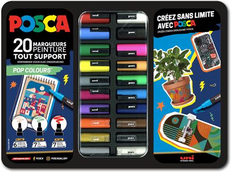 Posca Stiften Complete Set Metalen Koffer Pop Kleuren