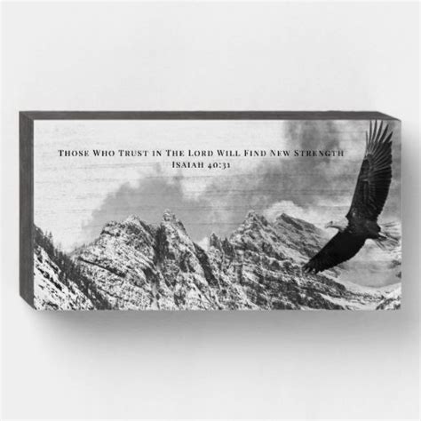 Isaiah 4031 Black And White Mountains Eagle Wooden Box Sign Zazzle