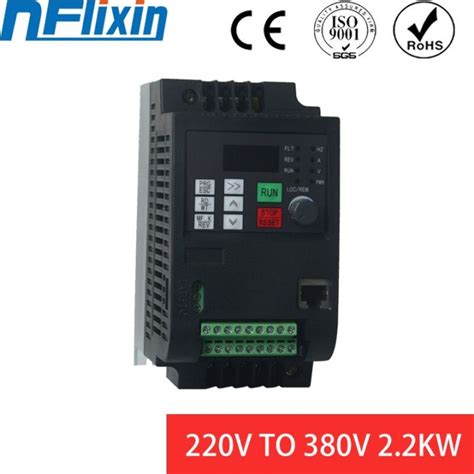 Nflixin 9100 1t3 2 2kw อินพุต220v 1ph To เอาต์พุต380v 3ph ตัวแปรความถี่ Vfd อินเวอร์เตอร์