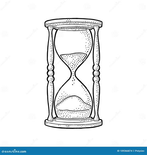 Retro Hourglass Vector Vintage Engraving Stock Vector Illustration