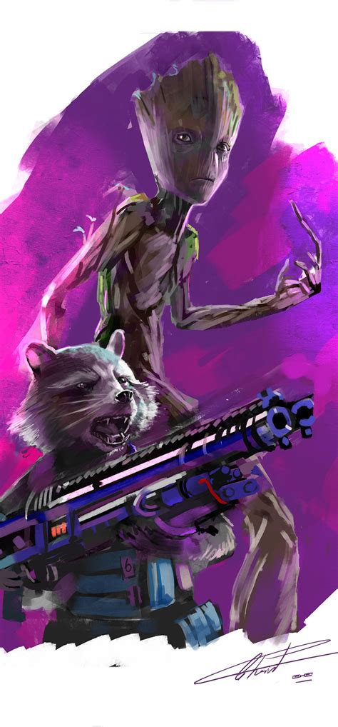 1242x2668 Groot And Rocket In Avengers Infinity War Iphone Xs Max Hd 4k Wallpapers Images