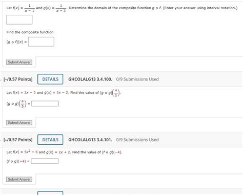 Solved Let Fxx−11 And Gxx−31 Determine The Domain Of