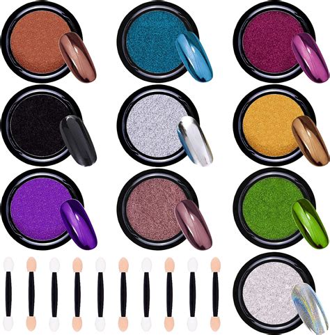 Amazon Duufin 10 Jars Chrome Nail Powder Metallic Nail Powders