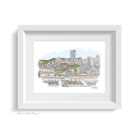 Sheffield City Skyline Print Bowers Boutique
