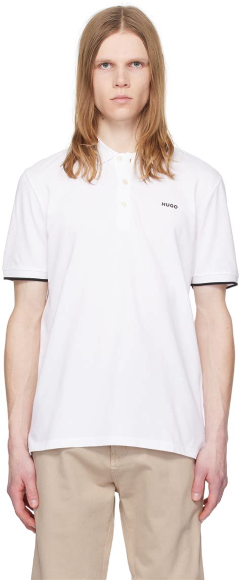 White Slim-Fit Polo by Hugo on Sale