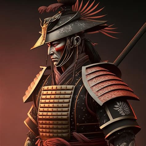 Samurai Japonés Ilustración Estilo De Arte Digital Ilustrado