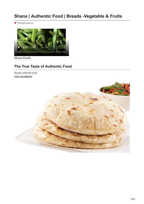 Ppt Shanafoodsca Shana Authentic Food Breads Vegetable Amp Fruits