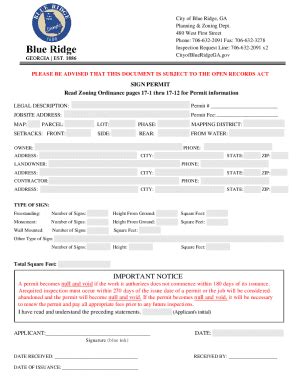 Fillable Online Zoning Permitting Inspections Fax Email Print