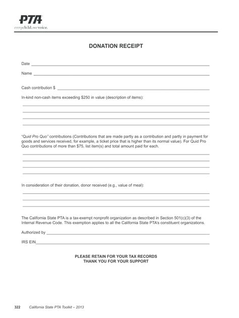 Pta Donation Receipt Fill Out Sign Online Dochub