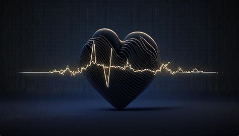 Premium Photo Heart Beat Pulse Digital Art Illustration Generative Ai