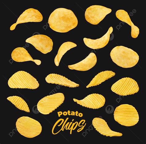 Realistic Wavy And Ripple Potato Chips Whirl Ripple Packshot Png And