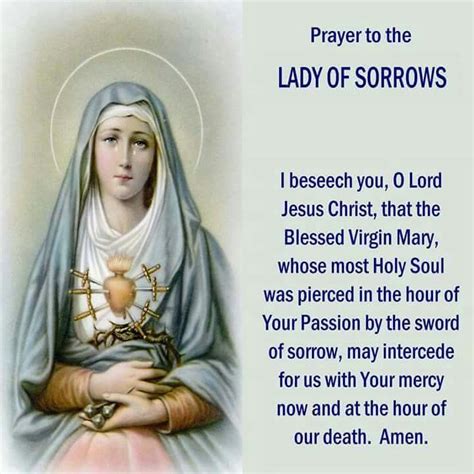 Lady Of Sorrows Prayer Prayers Our Lady Of Sorrows Blessed Mother