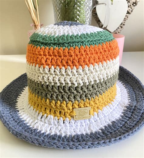 Multi Colour Handmade Crochet Bucket Hat Tones Teeny Tiny