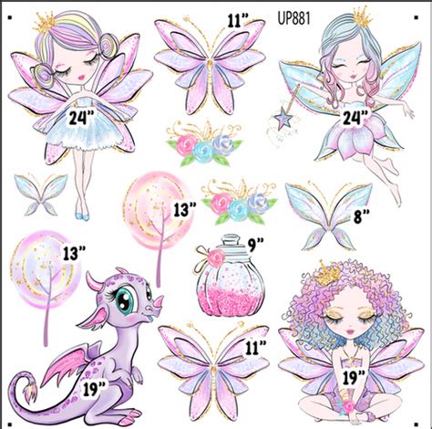 UP881 HS FIARY FAIRIES SETWS Party Prop Signs