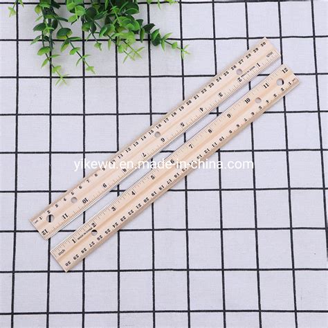 Promotional Wood Double-Scale Wooden Ruler 30cm Wooden Straight Ruler - China Straight Ruler and ...