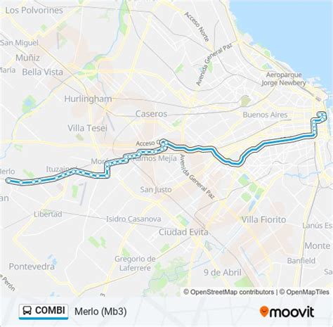 Ruta Combi Horarios Paradas Y Mapas Merlo Mb3 Actualizado