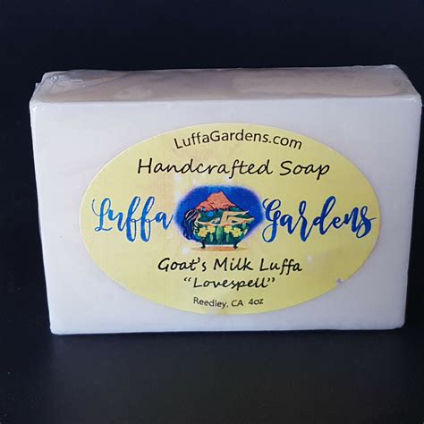 Handmade Luffa Embedded Soap Lovespell Loofah Loofa Lufa Goats Milk Usa