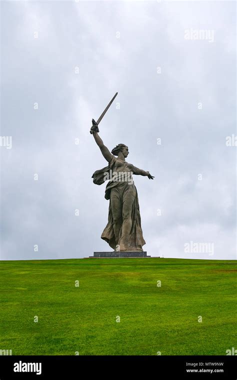 Statue "Motherland" on Mamayev Kurgan, Volgograd city, Russia Stock ...