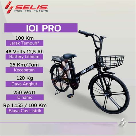 Jual Sepeda Listrik Selis Tipe Ioi Pro Electic Bike Ebike V Ah