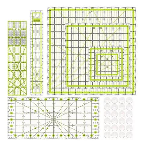 Plantillas De Acolchado Para Reglas Acr Licas Set Unidade Env O Gratis