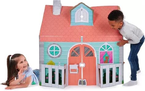 Casa Casita Juguete Para Niños De Cartón Pop2play Plegable Envío gratis