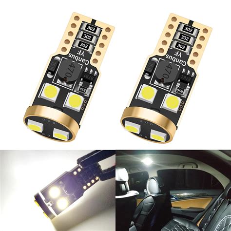 2PCS Canbus Error Free T10 W5W 3030 6SMD 168 COB LED Chip Bulb Bright