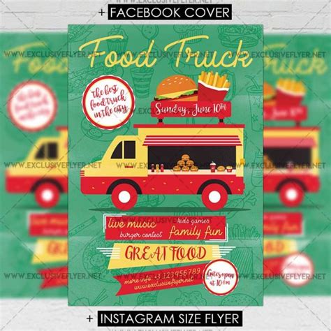 Food Truck Premium A5 Flyer Template Exclsiveflyer Free And