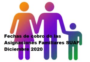 Fechas De Cobro De Las Asignaciones Familiares SUAF Diciembre 2020