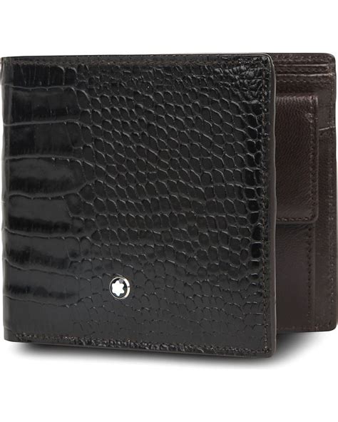 Montblanc Meisterst Ck Cc Croc Embossed Wallet For Men Lyst