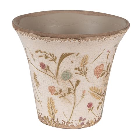 Ce M Pot De Fleurs X Cm Beige Rose C Ramique Fleurs Pot De