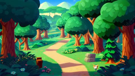 Forest Path Cute Cartoon Powerpoint Background For Free Download Slidesdocs