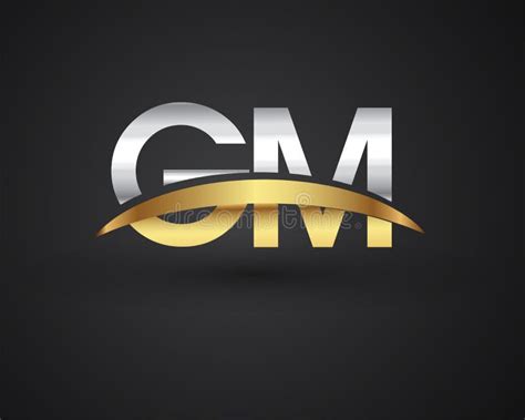 GM Initial Logo Company Name Colored Gold And Silver Swoosh Design