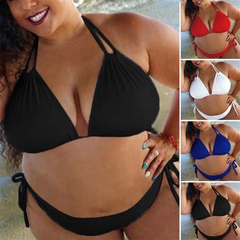 Kaufe Teiliges Damen Bikini Set Einfarbig Neckholder Bergr E Zum